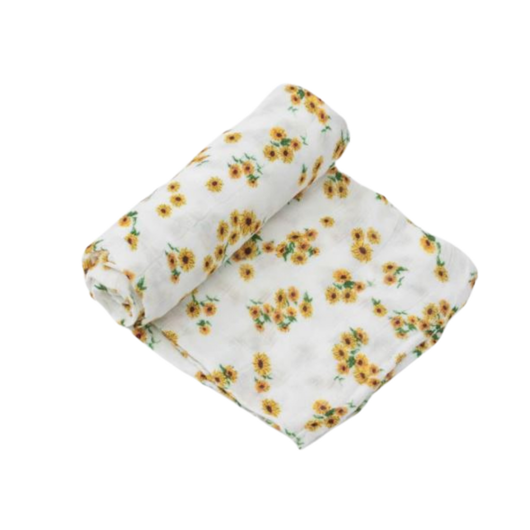 Deluxe Muslin Swaddle - Ditsy Sunflower