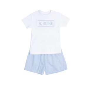 Big Brother Tee Shirt With Blue Check Shorts