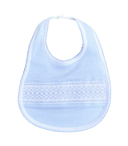 Claire And Clive's Blue Smocked Bib