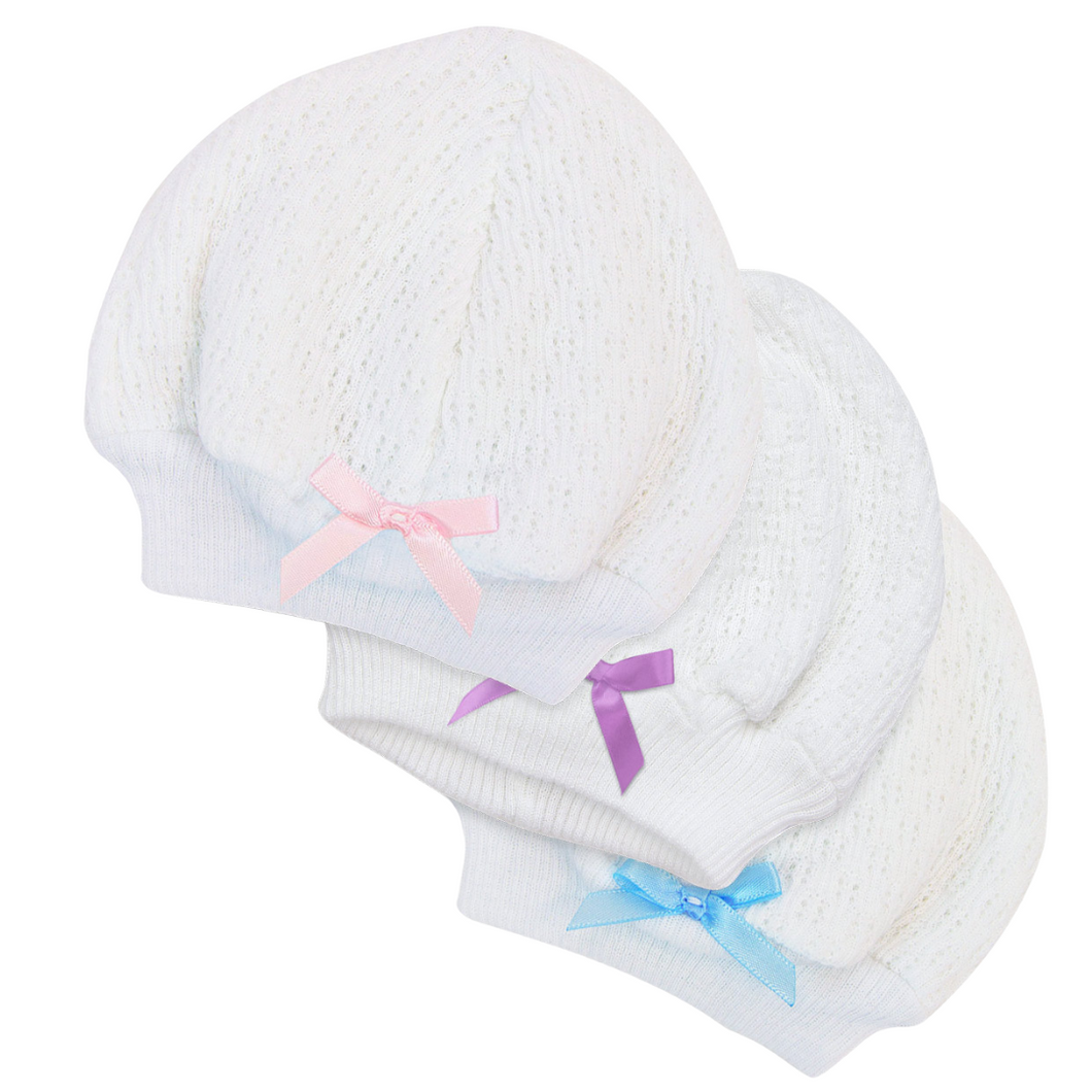 Beanie Cap with Colored Bow