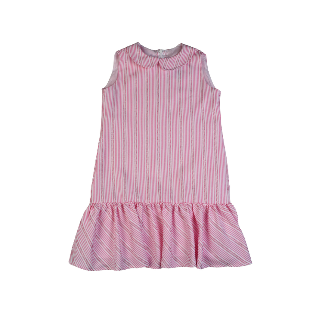 Pink Stripe Ruffle Dress