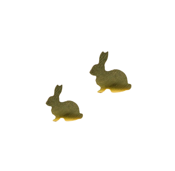 Gold Rabbit Post Earring