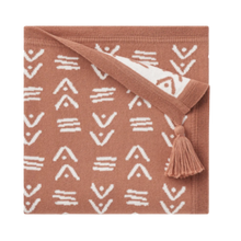 Load image into Gallery viewer, Mudcloth Print Blanket - Rust
