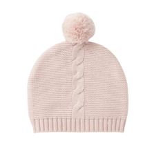 Load image into Gallery viewer, Blush Garter Knit Pom Pom Hat
