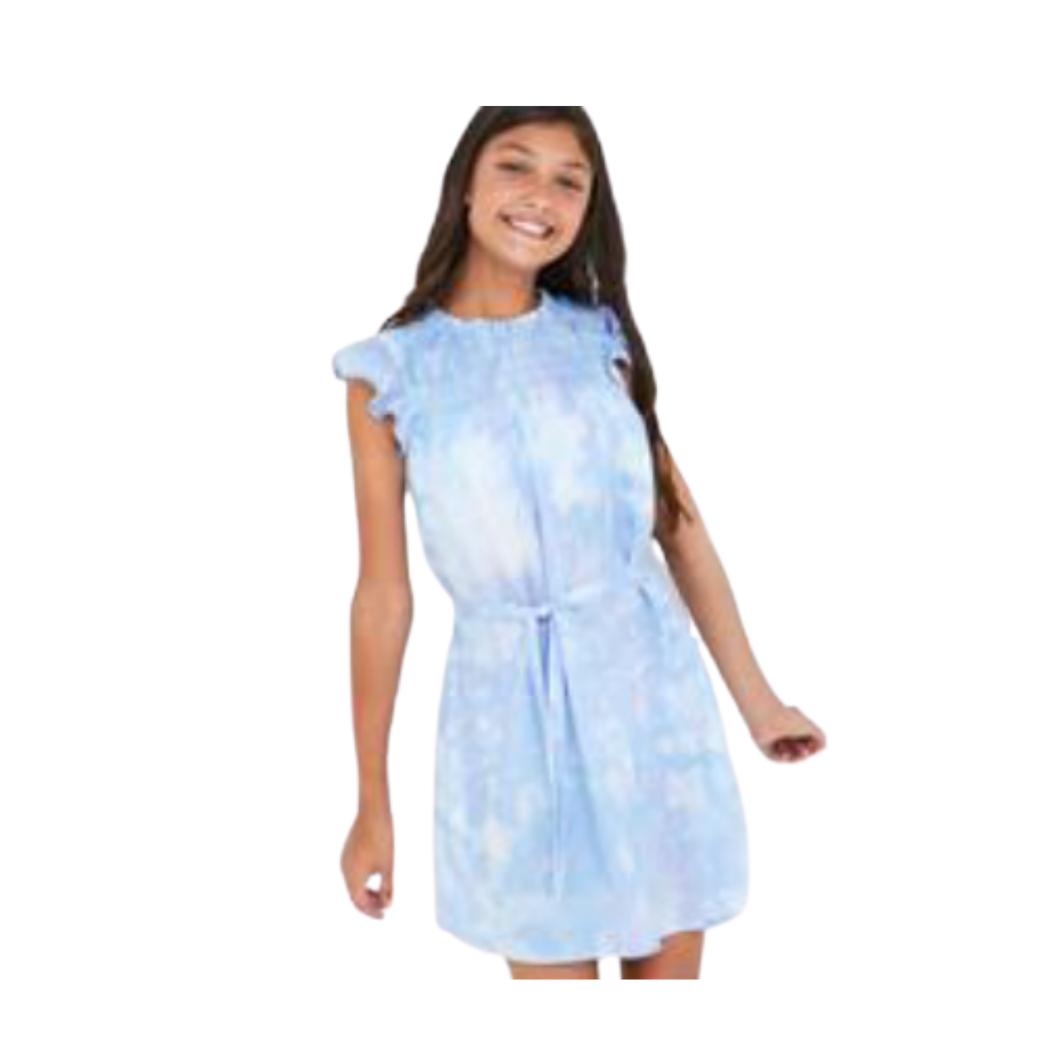 Ruffle Sleeve Smocked Dress - Iridescent Print