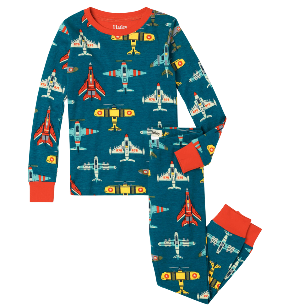 Flying Aircrafts Organic Cotton Pajama Set