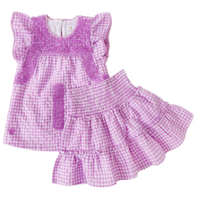 Load image into Gallery viewer, Gemma Lavender Gingham Two Piece Set
