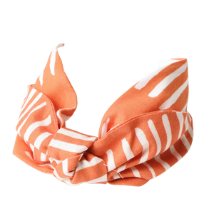 Inverted Orange Ticking Knot Headband