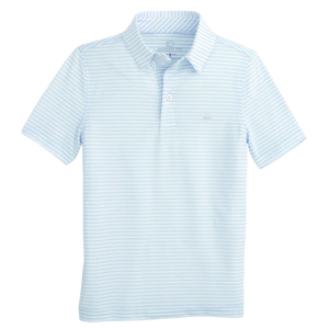 Iced Aqua Driver Tremlett Striped Performance Polo Shirt