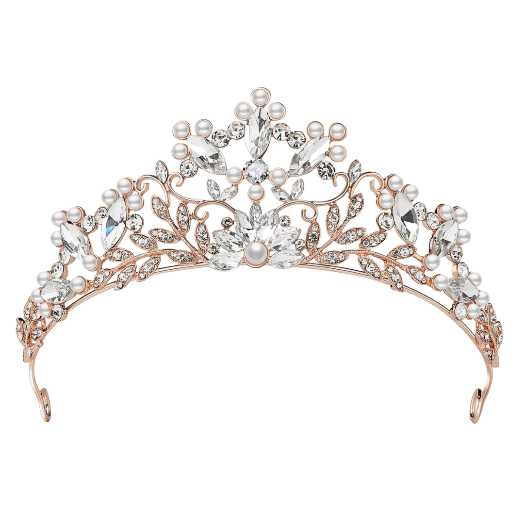 Wedding Tiara For Brides - Rose Gold - Crystal – Belles & Beaux®