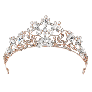 Wedding Tiara For Brides - Rose Gold - Crystal