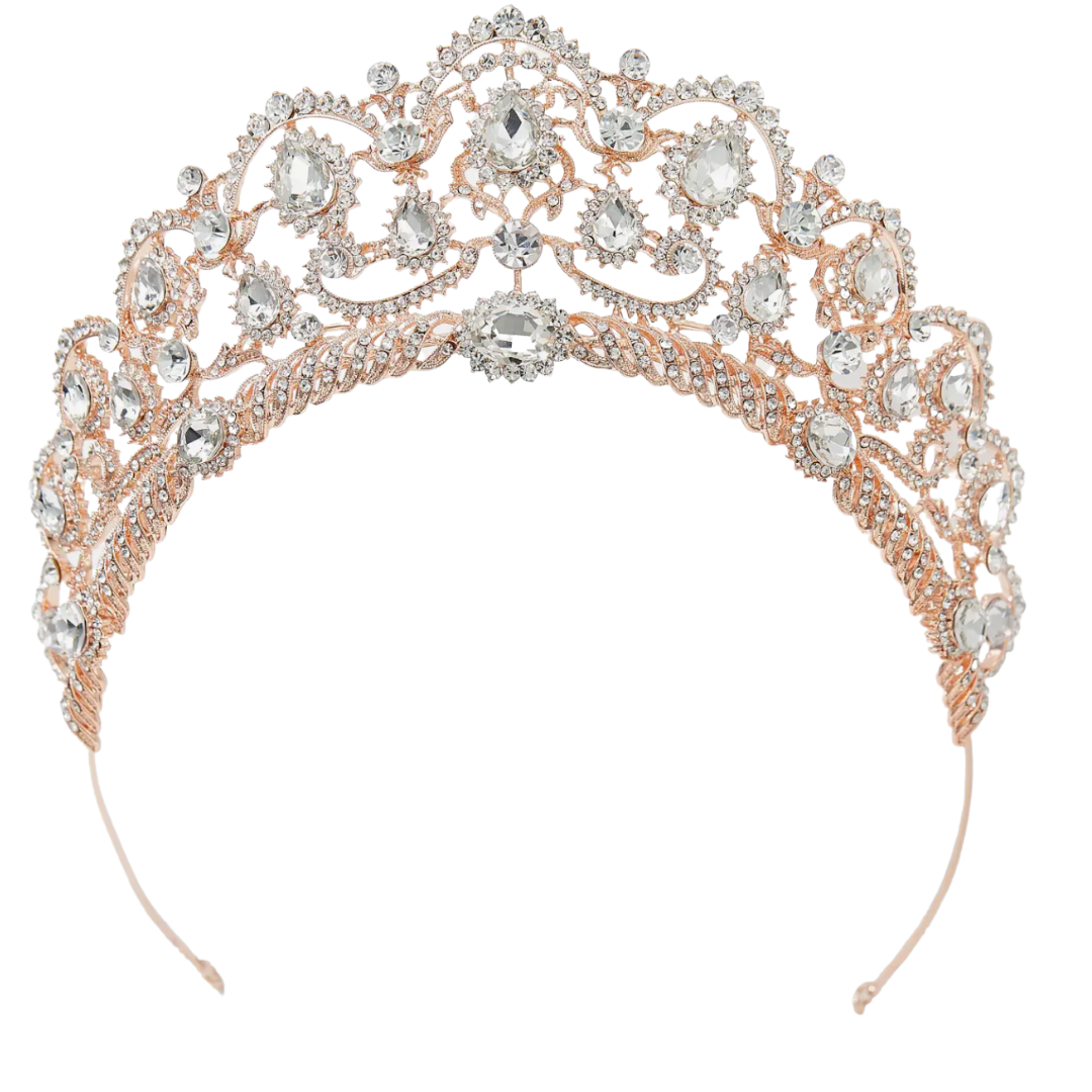 Rhinestone Queen Tiara For Women - Rose Gold – Belles & Beaux®