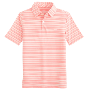 Heather Flaming Pink Bombay Stripe Polo