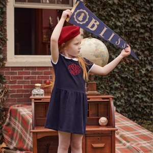 Cadence Dress - Navy with Cherries