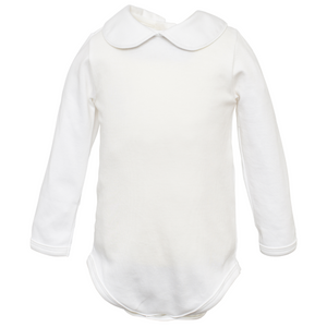 White Long Sleeve with Collar Onesie *