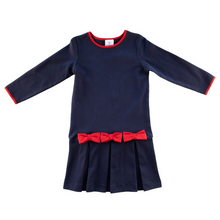 Load image into Gallery viewer, Navy Knit Dress With Bows
