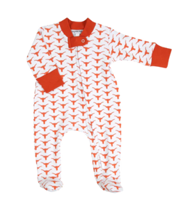 Hook 'Em! Printed Zipper Footie