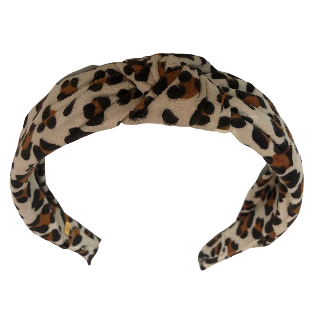 Suede Leopard Knot Headband