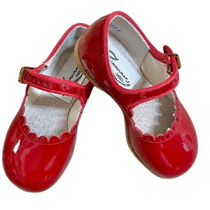 Red Patent Scalloped Mary Jane