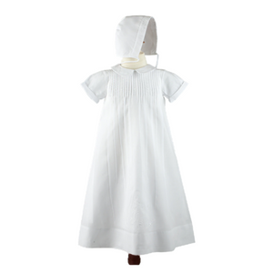 Embroidered Collar Christening Gown with Hat