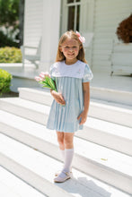 Load image into Gallery viewer, Blue Batiste Vintage Dress With Tulip Embroidery
