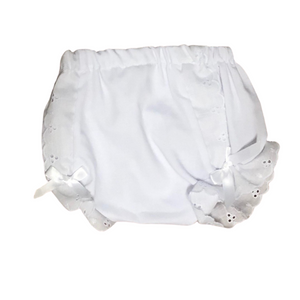 Diaper Cover with White Eyelet Beading