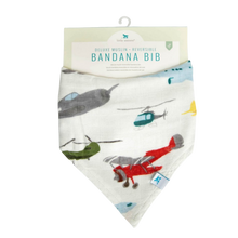 Load image into Gallery viewer, Deluxe Muslin Reversible Bandana Bib - Air Show
