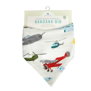 Deluxe Muslin Reversible Bandana Bib - Air Show