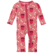 Load image into Gallery viewer, Strawberry Bees And Jam Muffin Ruffle Coverall With Zipper
