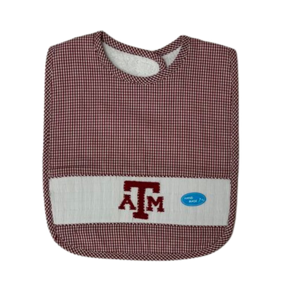 Texas A&M Smocked Bib