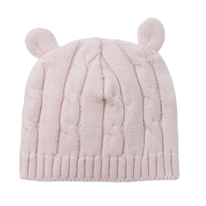 Cable Leaf Hat - Pink