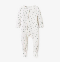 Load image into Gallery viewer, Leaf Print Bamboo Footie Zip Jumpsuit
