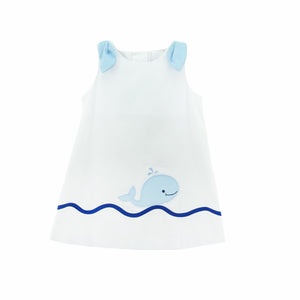 Whale Applique White Pique Eloise Dress