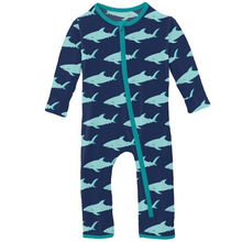 Load image into Gallery viewer, Flag Blue Sharky Coverall with Zipper

