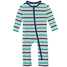 Load image into Gallery viewer, Sand and Sea Stripe Coverall with Zipper
