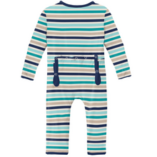 Load image into Gallery viewer, Sand and Sea Stripe Coverall with Zipper
