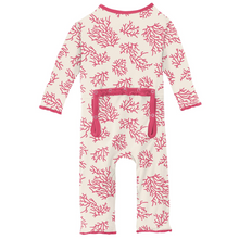 Load image into Gallery viewer, Natural Coral Muffin Ruffle Coverall With Zipper

