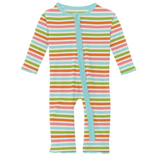 Load image into Gallery viewer, Beach Day Stripe Muffin Ruffle Coverall with Zipper
