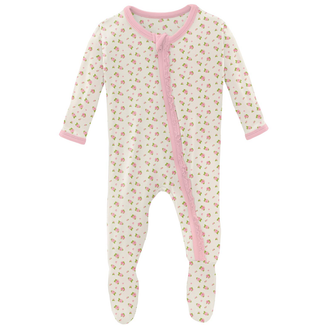 Natural Buds Muffin Ruffle Footie With Zipper