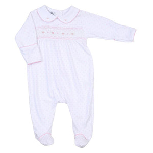 Alana And Andy's Classics Girl's Smocked Collared Footie