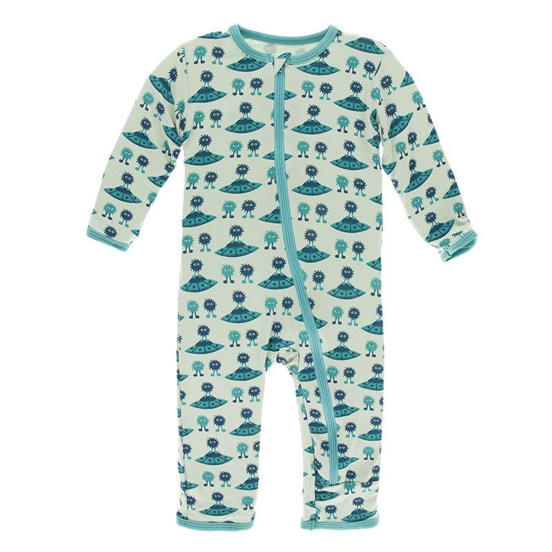 Aliens Print Coverall with Zipper