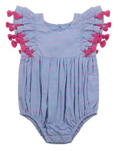 Load image into Gallery viewer, Anna Romper - Blue Swiss Dot
