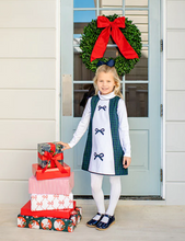 Load image into Gallery viewer, Annie Apron Dress - Bow Applique
