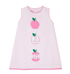 Annie Apron Dress - Apple Applique