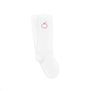 Girls Apple Embroidered Socks