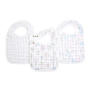 Organic Snap Bibs 3 Pack - Above The Clouds