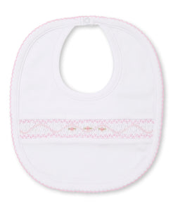 CLB Summer 21 Smocked White and Pink Bib