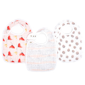 Classic Snap Bibs 3 Pack - Picked For You Poppies