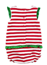 Load image into Gallery viewer, Beachside Picnic Stripe Knit Watermelon Romper
