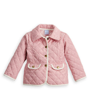 Quilted Peplum Coat - Pink